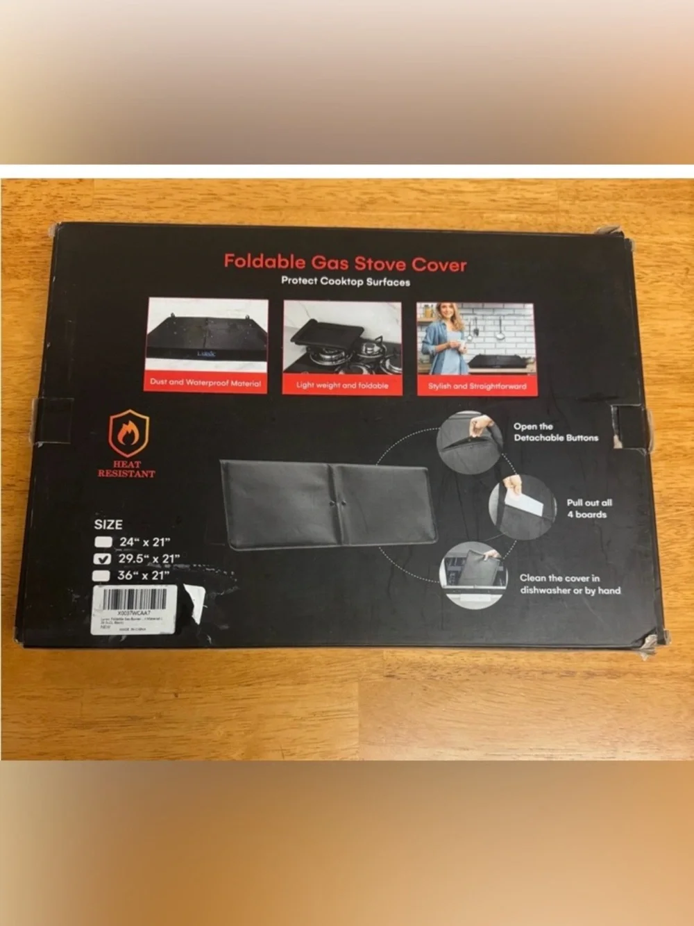 Foldable Black Gas Stove Cover - Heat Resistant